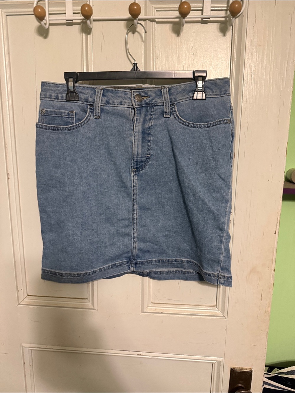 Lee Light Blue Denim Skirt with Front Seam